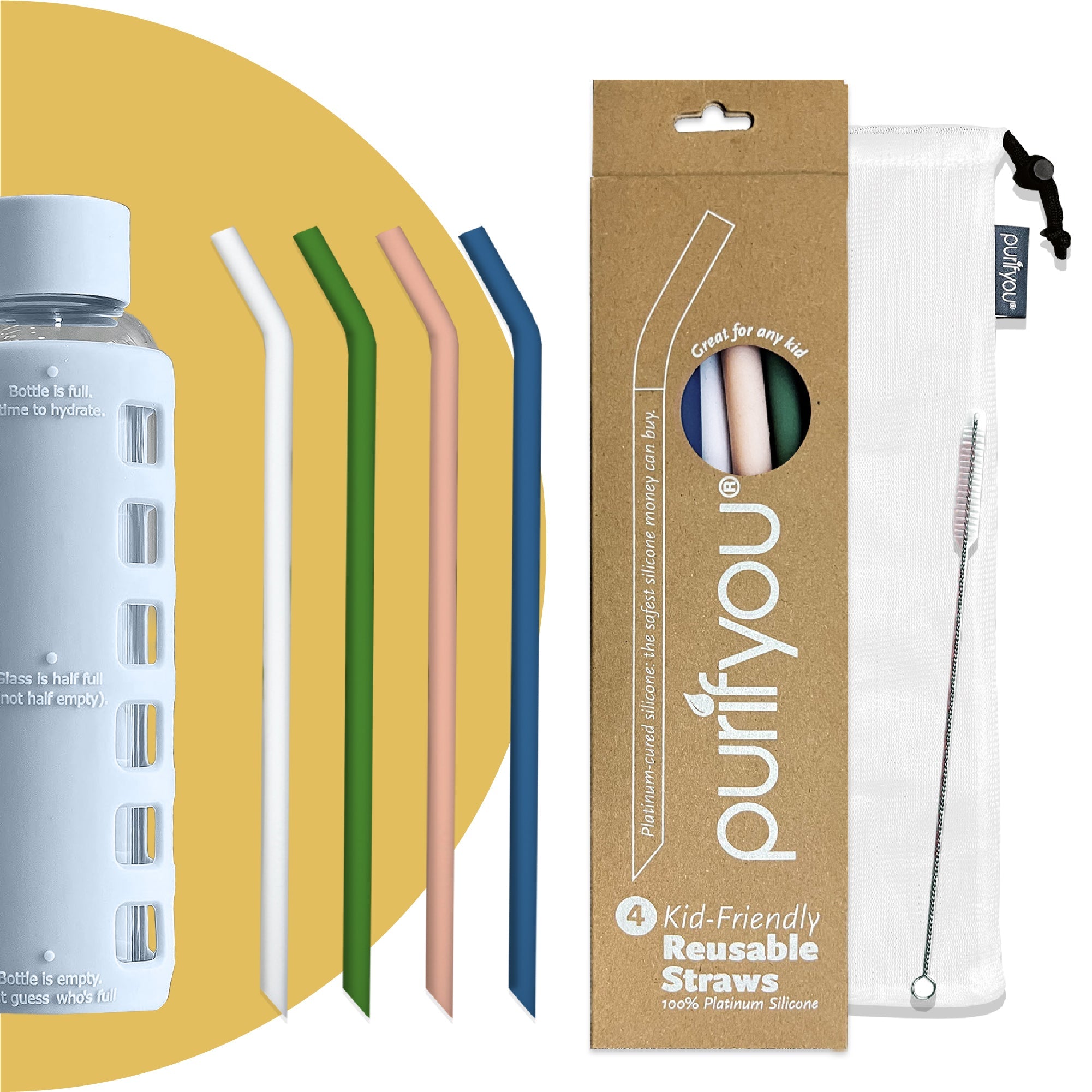 Reusable Silicone Straws - Eco-Friendly, BPA-Free, Durable & Flexible