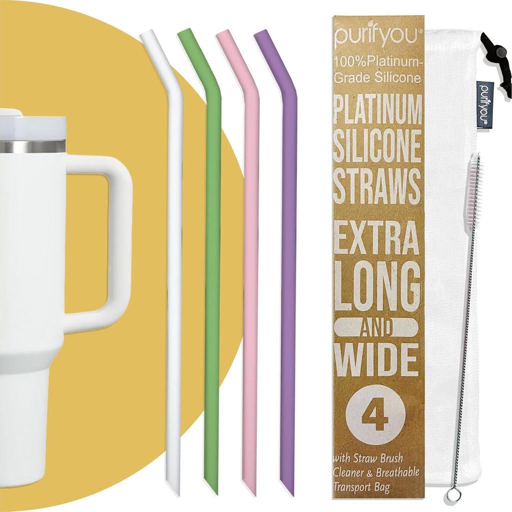 Reusable Silicone Straws - Eco-Friendly, BPA-Free, Durable & Flexible