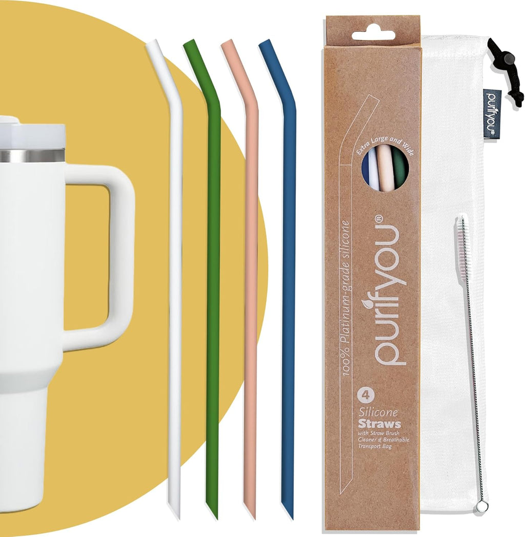 Reusable Silicone Straws - Eco-Friendly, BPA-Free, Durable & Flexible