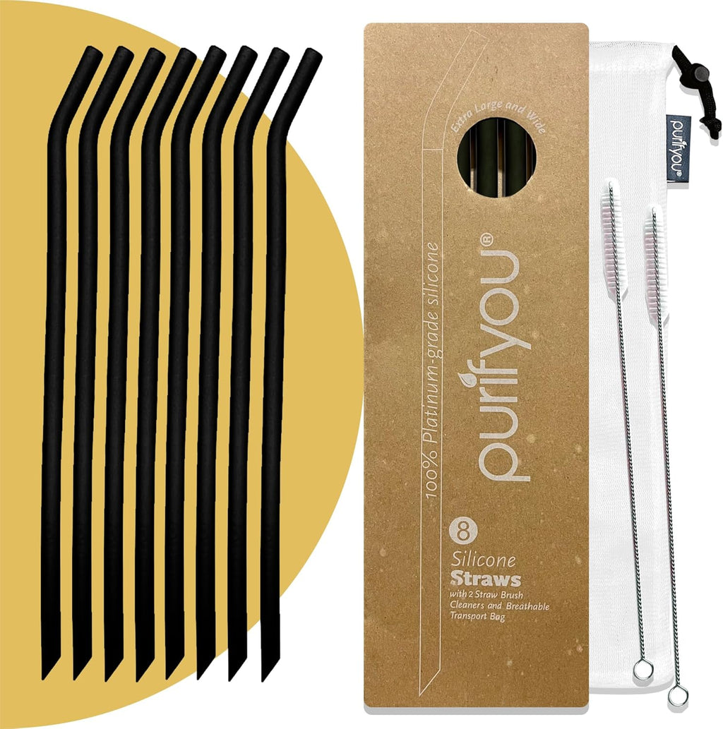 Reusable Silicone Straws - Eco-Friendly, BPA-Free, Durable & Flexible