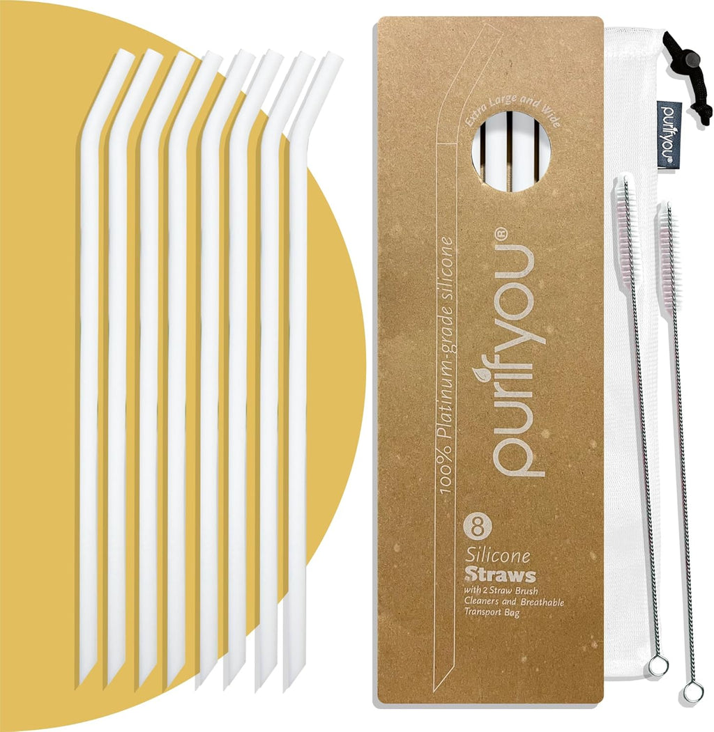 Reusable Silicone Straws - Eco-Friendly, BPA-Free, Durable & Flexible